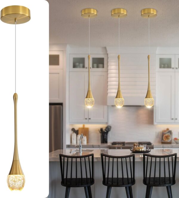 Single Head Gold Bubble Crystal Chandeliers