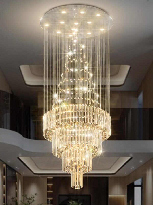 Modern Long Staircase Crystal Chandeliers
